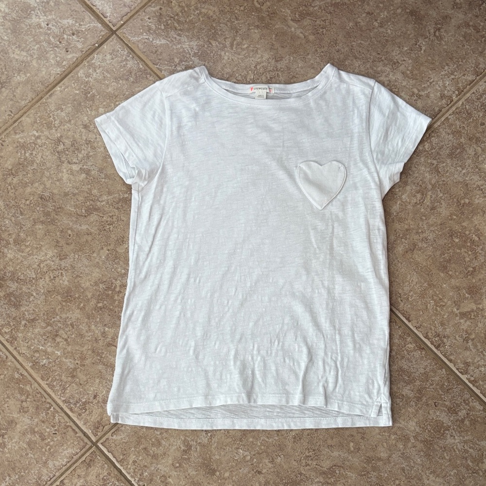 J. Crew Kids White Tee with Heart Detail